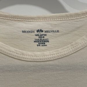 Brandy Melville Cream Short Sleeve Tee